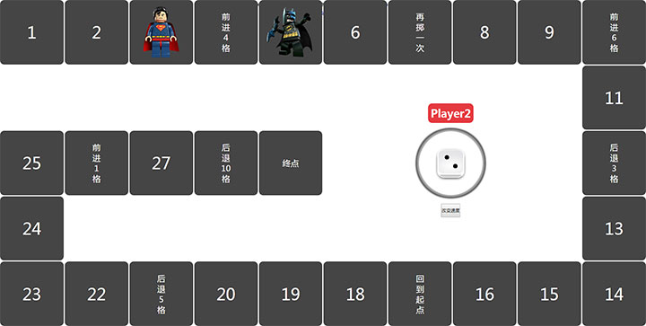 jQuery网页掷骰子游戏棋代码