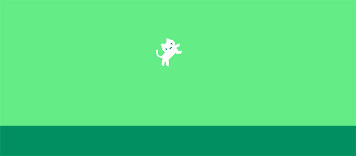 js+html5卡通像素猫跳跃互动动画特效