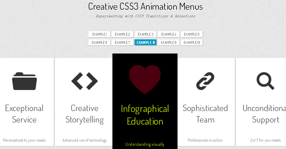 10个CSS3动画菜单