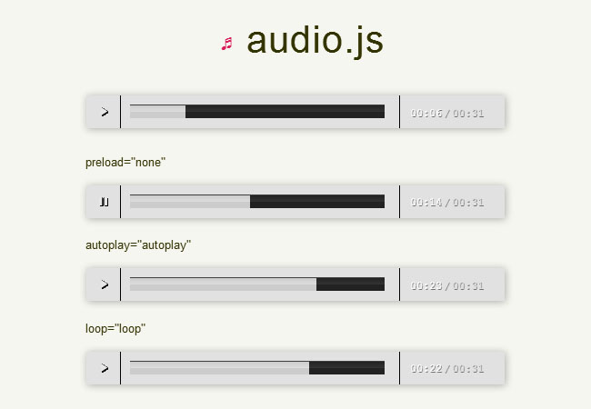 audio.js网页音乐播放器插件代码