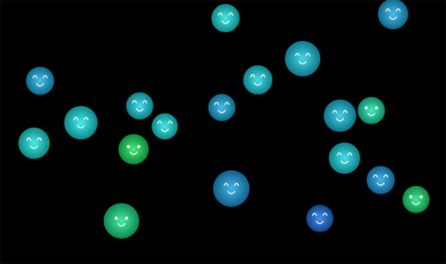 HTML5 Canvas有趣的情感粒子表情动画特效