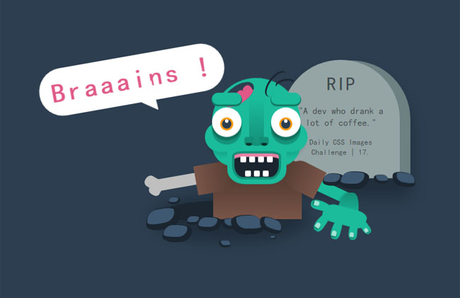 CSS3卡通僵尸动画404页面模板