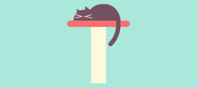CSS3卡通风格桌子上睡觉的猫咪动画特效