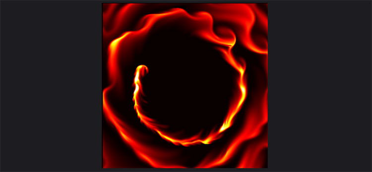 html5 canvas绘制抽象液体流动火焰动画特效