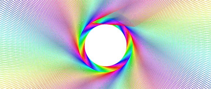 HTML5 Canvas酷炫彩虹圈旋转动画特效